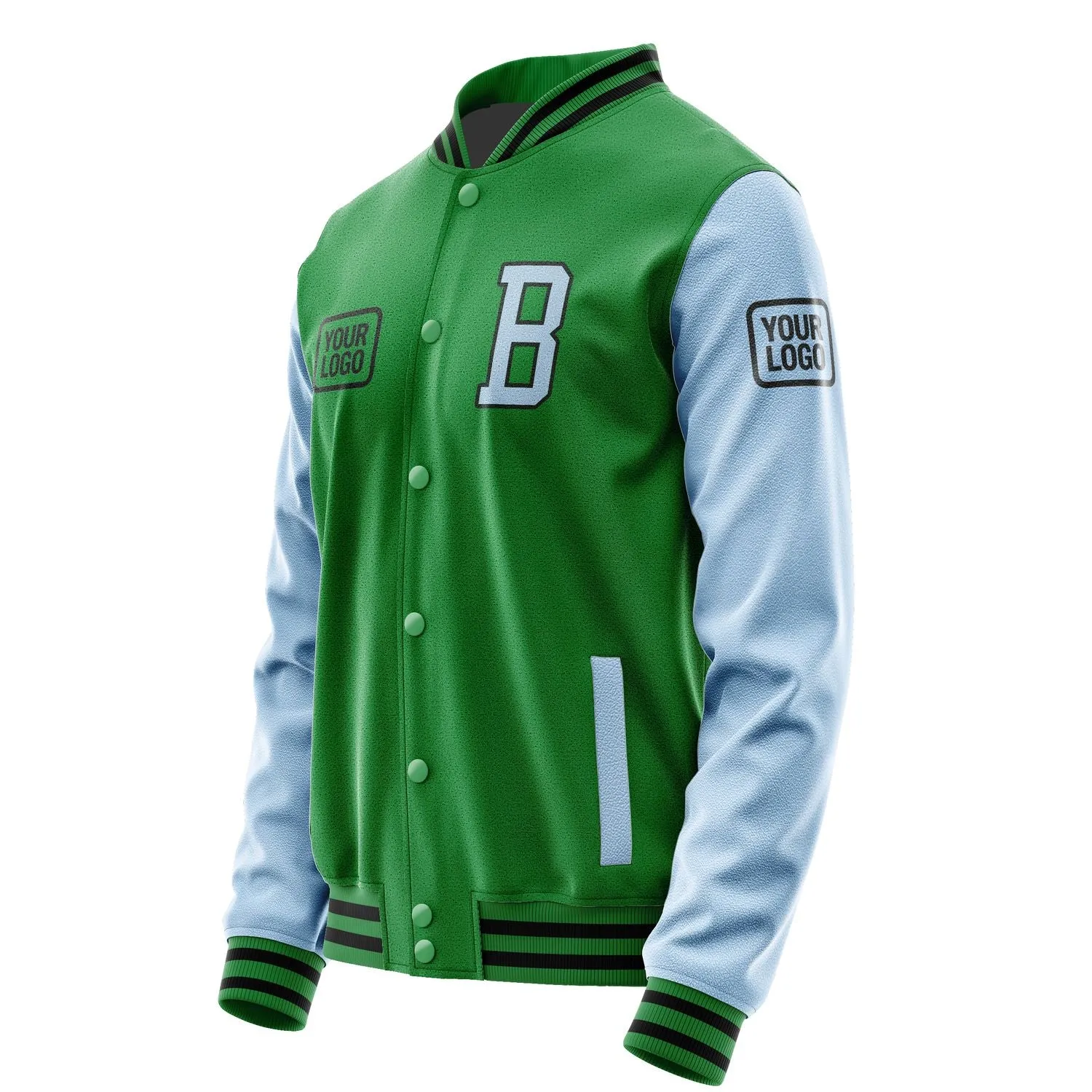 Custom Emerald Green Light Blue Jacket sold by Tailorly product image thumbnail 3