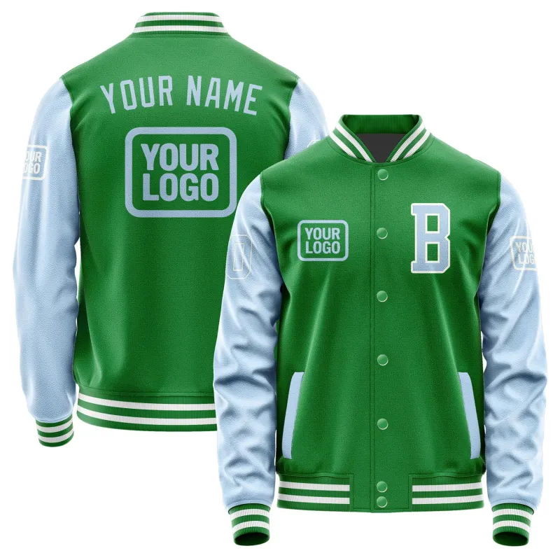 Custom Emerald Green Light Blue Jacket sold by Tailorly