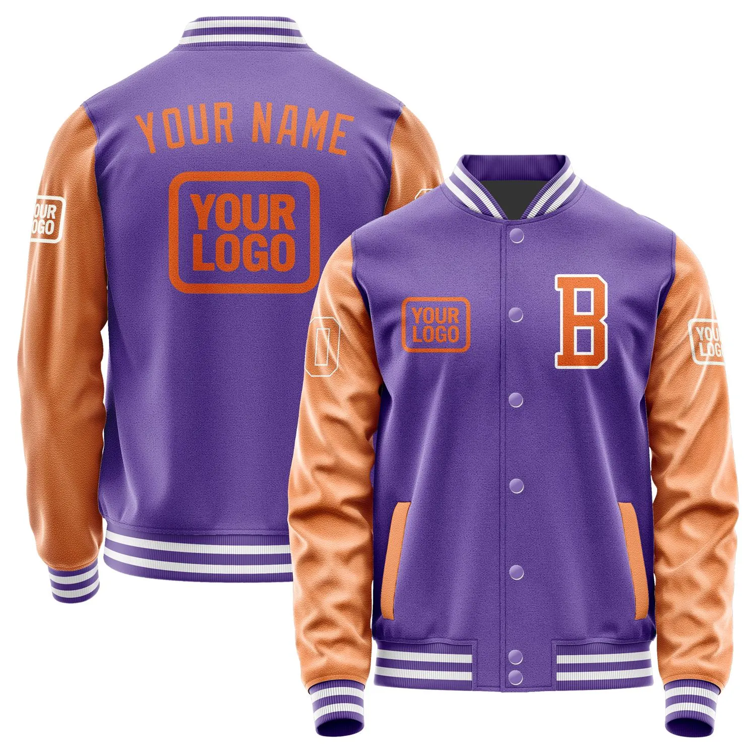 Custom Light Purple Orange Jacket sold by Tailorly