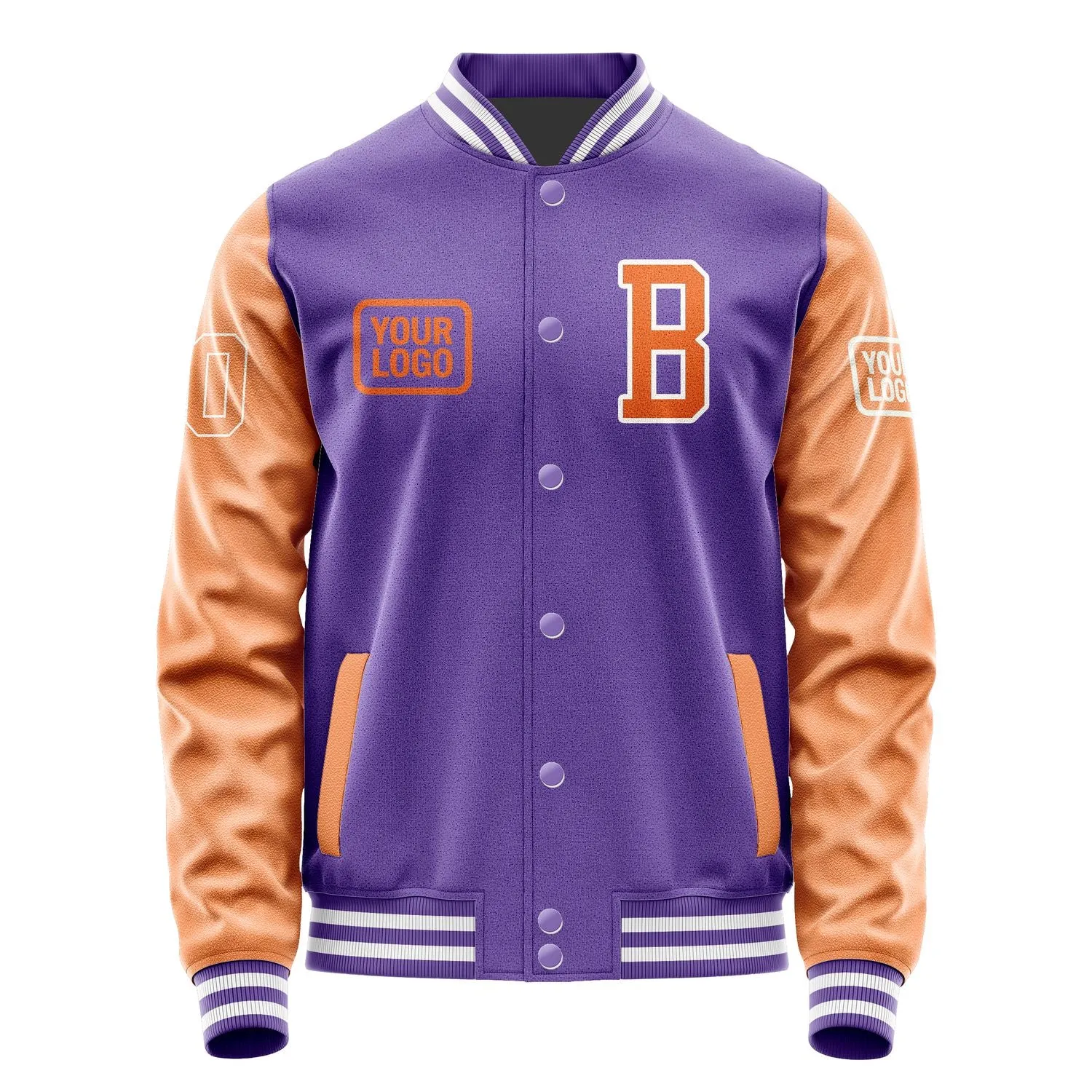 Custom Light Purple Orange Jacket sold by Tailorly product image thumbnail 2