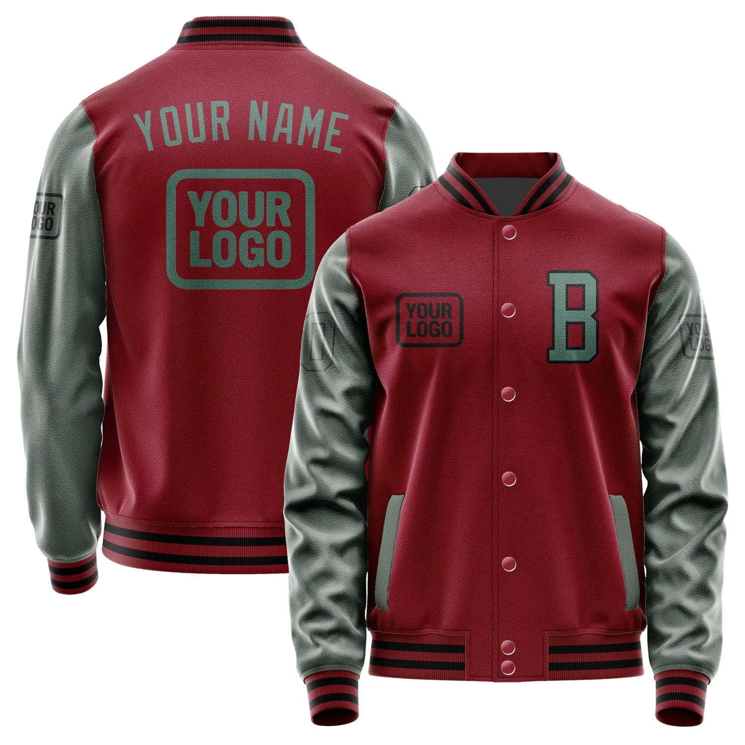 Custom Crimson Red Blue Green Jacket sold by Tailorly