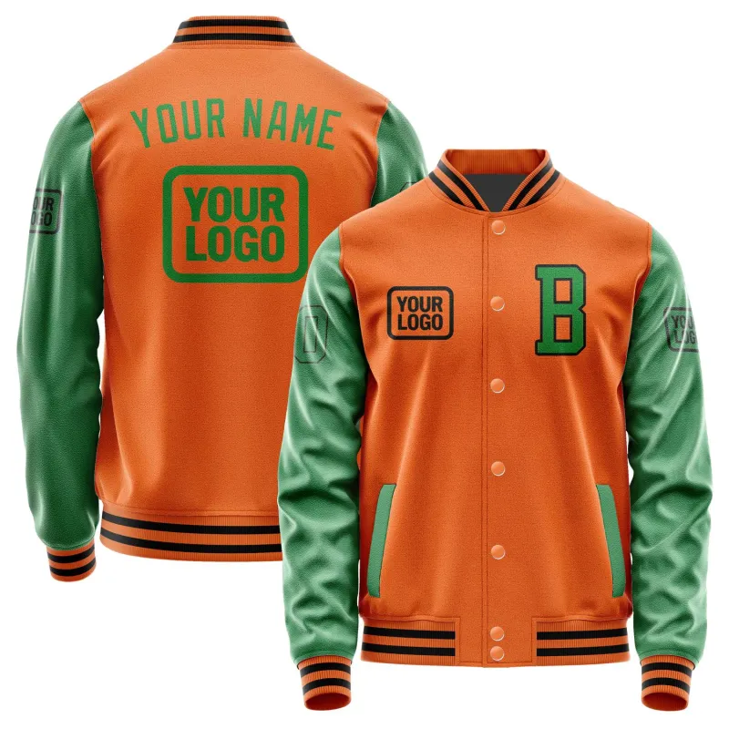 Custom Orange Emerald Green Jacket sold by Tailorly