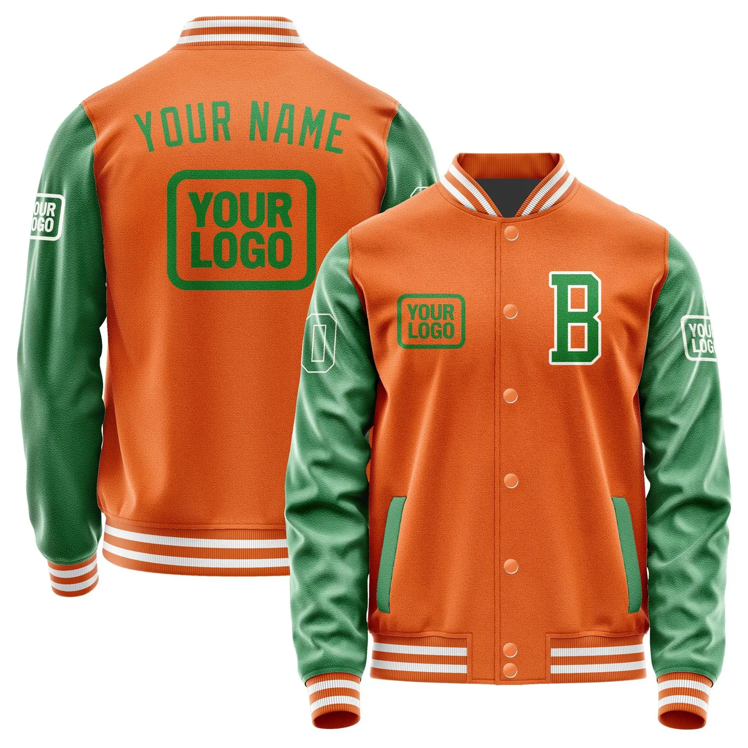 Custom Orange Emerald Green Jacket sold by Tailorly