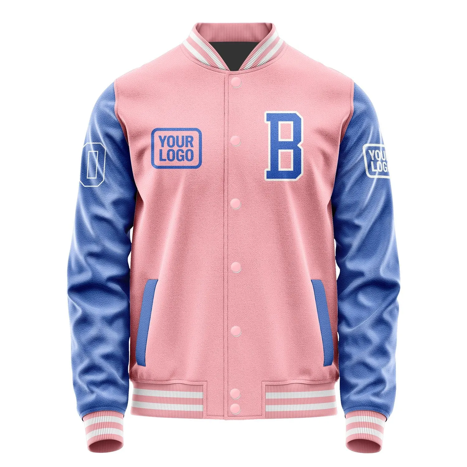 Custom Light Pink Sky Blue Jacket sold by Tailorly product image thumbnail 2