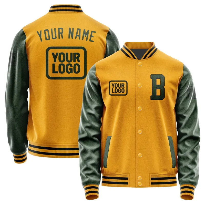 Custom Yellow Dark Green Jacket sold by Tailorly