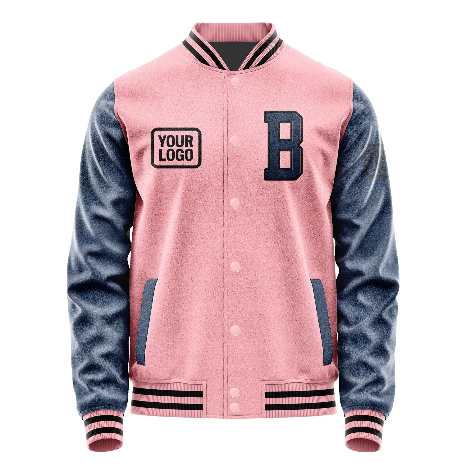 Custom Light Pink Blue Jacket sold by Tailorly product image thumbnail 2
