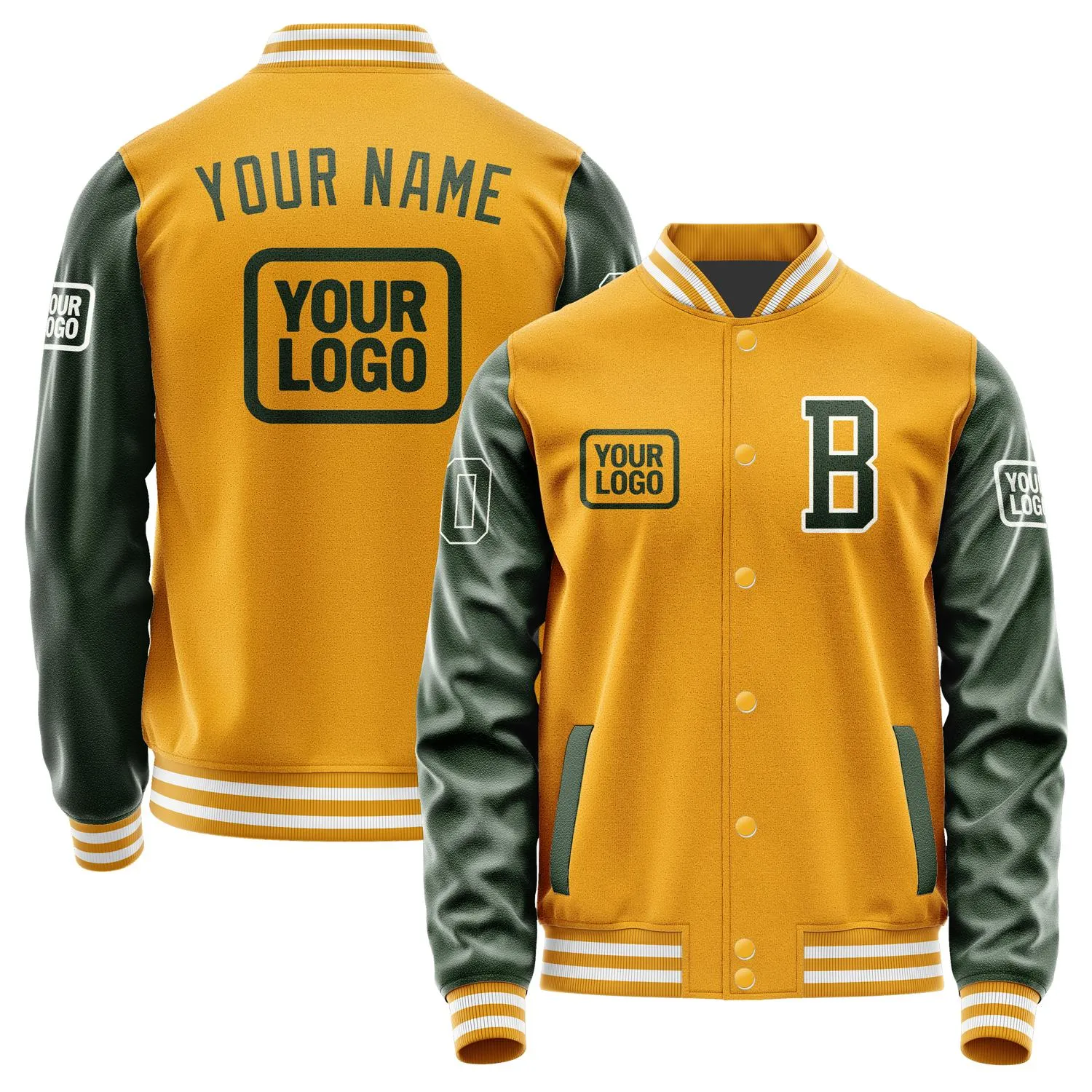 Custom Yellow Dark Green Jacket sold by Tailorly