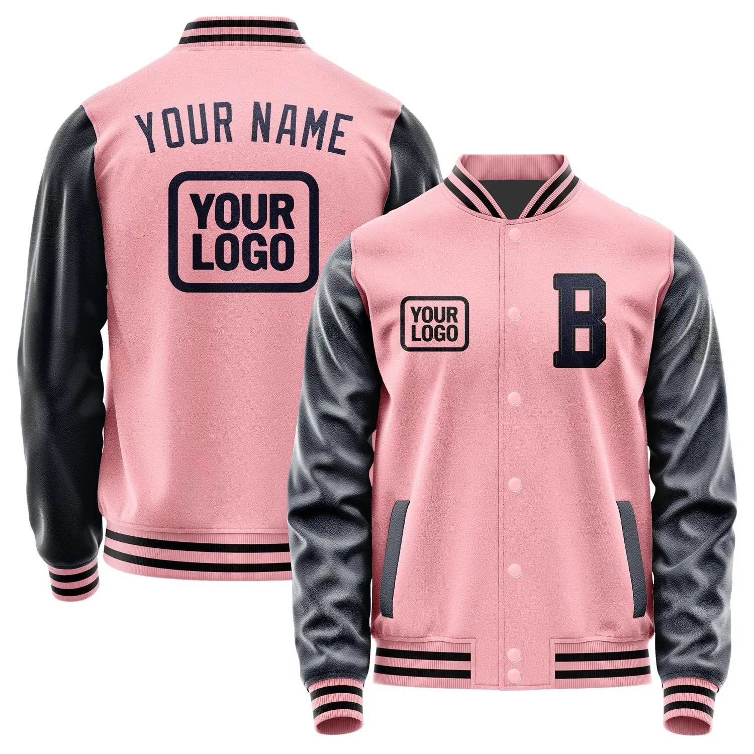 Custom Light Pink Navy Jacket sold by Tailorly