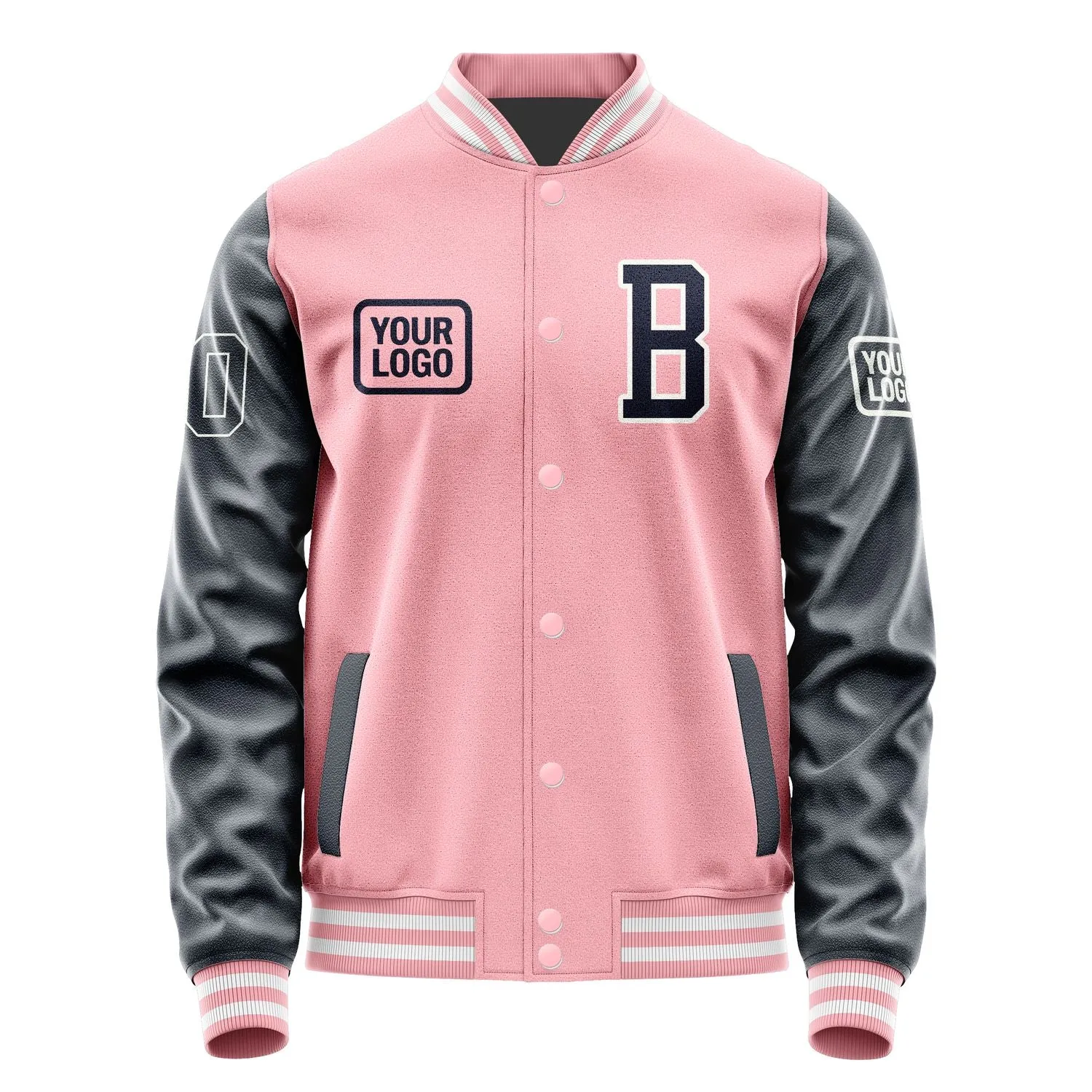 Custom Light Pink Navy Jacket sold by Tailorly product image thumbnail 2