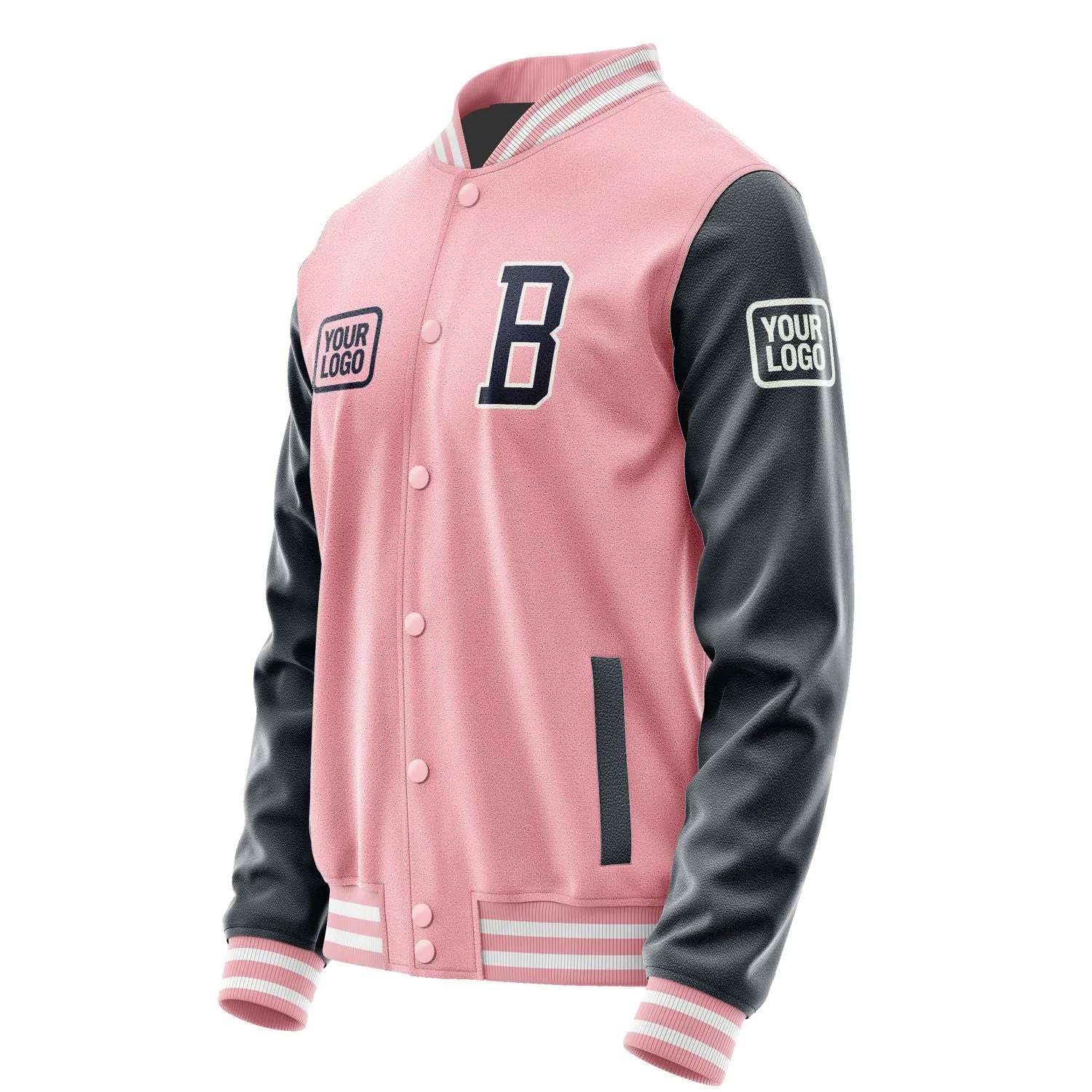 Custom Light Pink Navy Jacket sold by Tailorly product image thumbnail 3