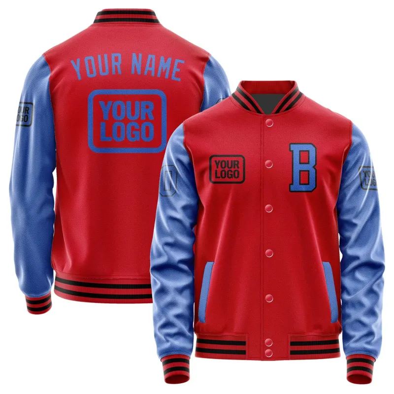 Custom Red Sky Blue Jacket sold by Tailorly