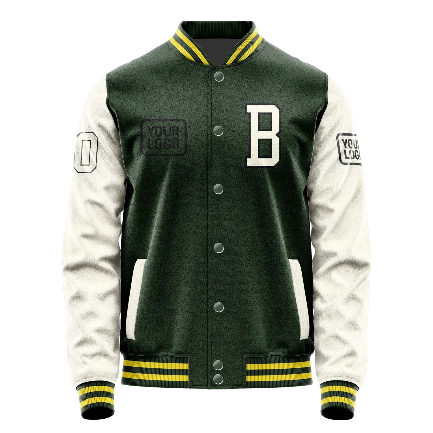 Custom Dark Green Cream Jacket sold by Tailorly product image thumbnail 2