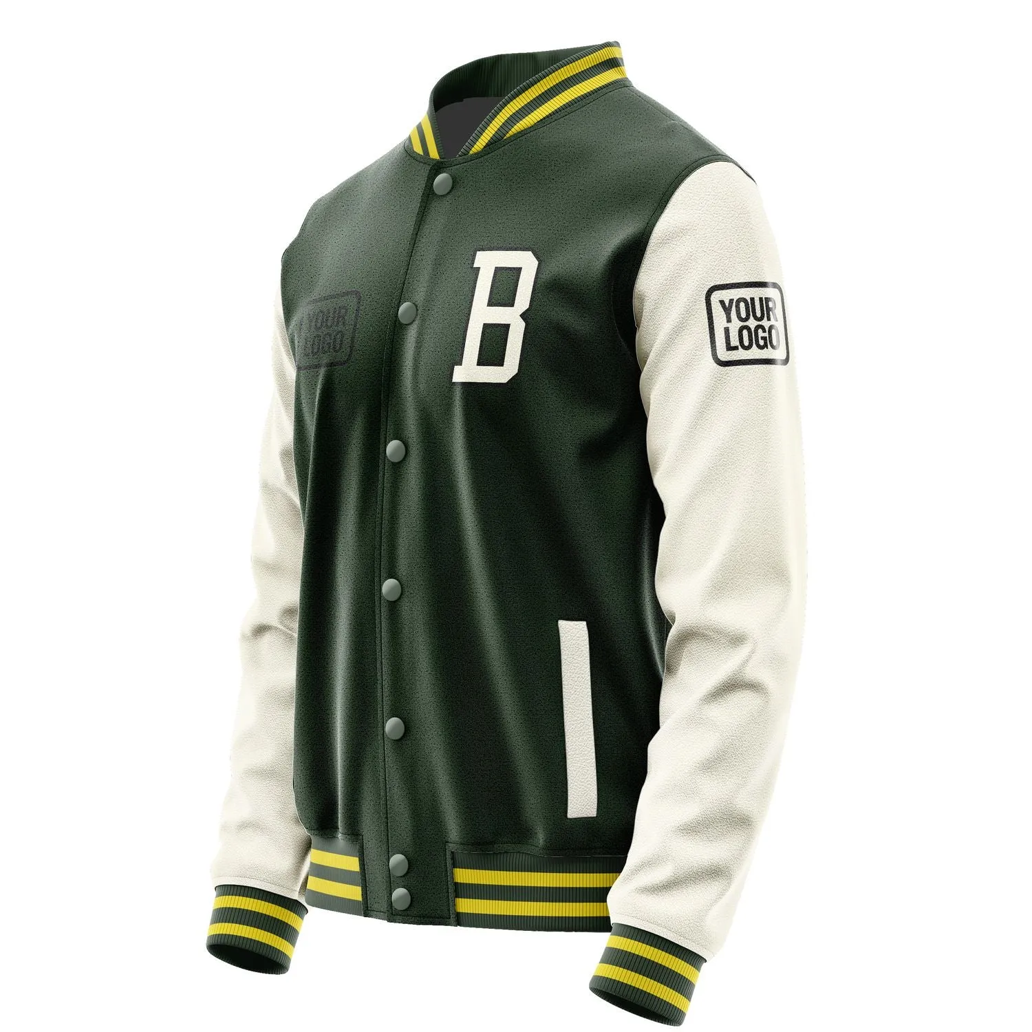 Custom Dark Green Cream Jacket sold by Tailorly product image thumbnail 3