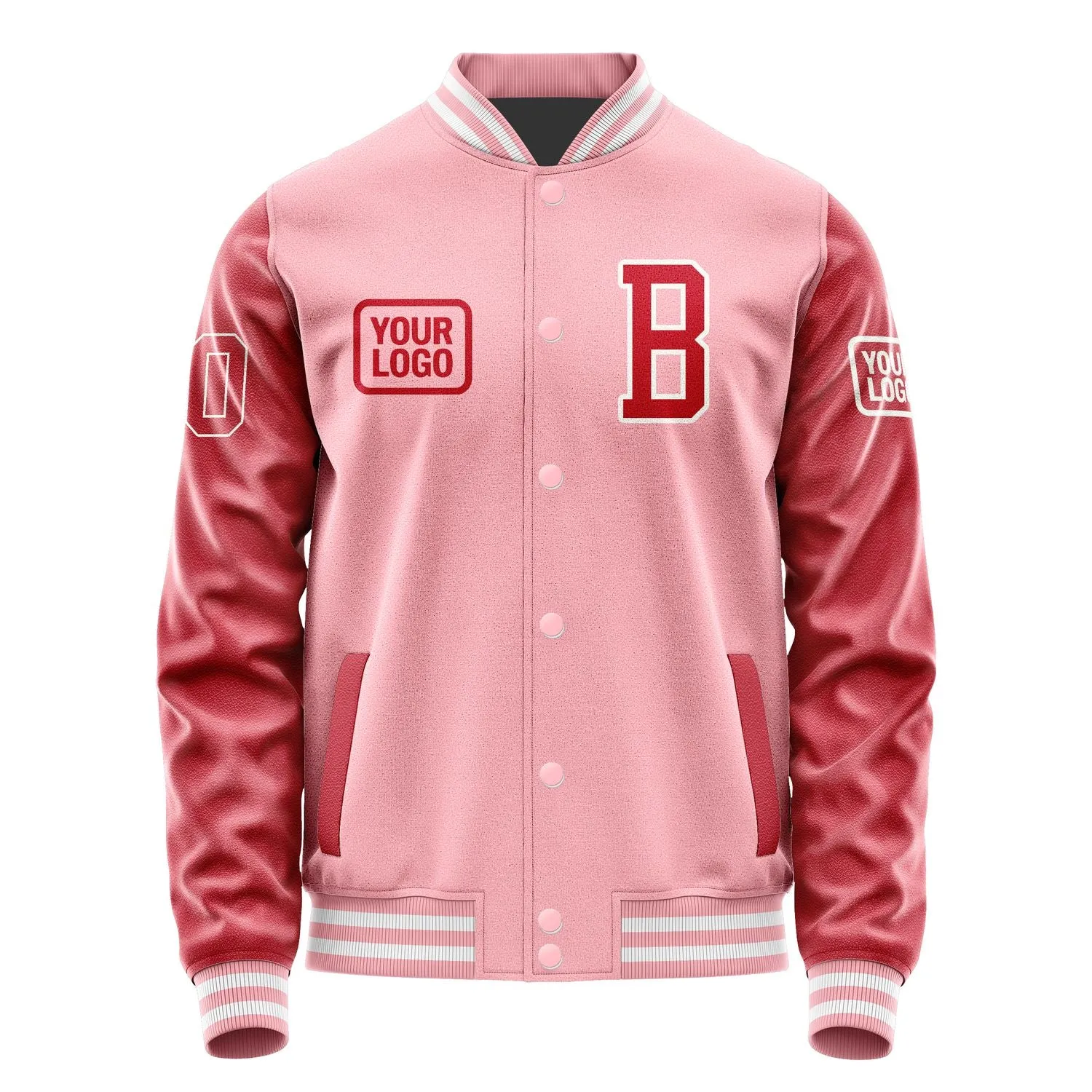 Custom Light Pink Red Jacket sold by Tailorly product image thumbnail 2