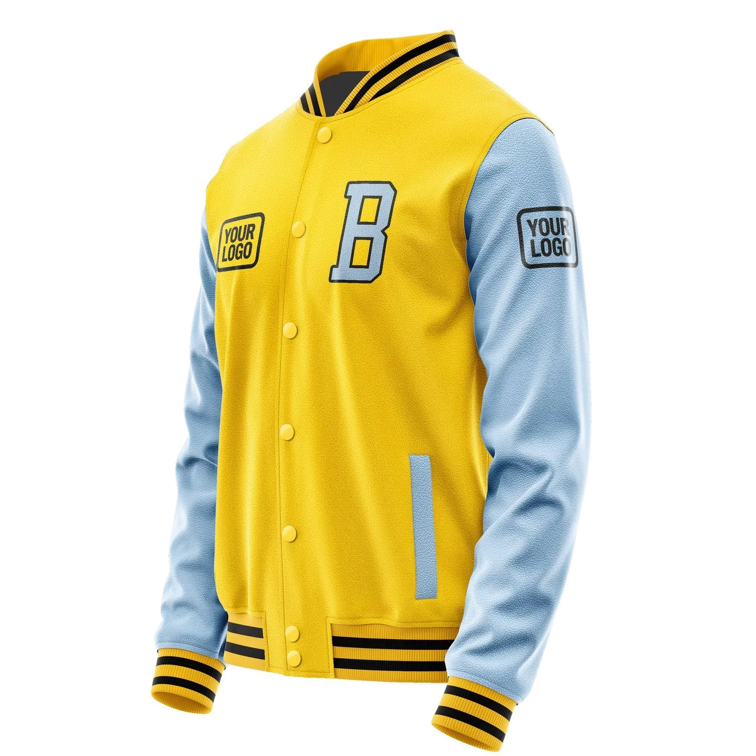 Custom Gold Light Blue Jacket sold by Tailorly product image thumbnail 3