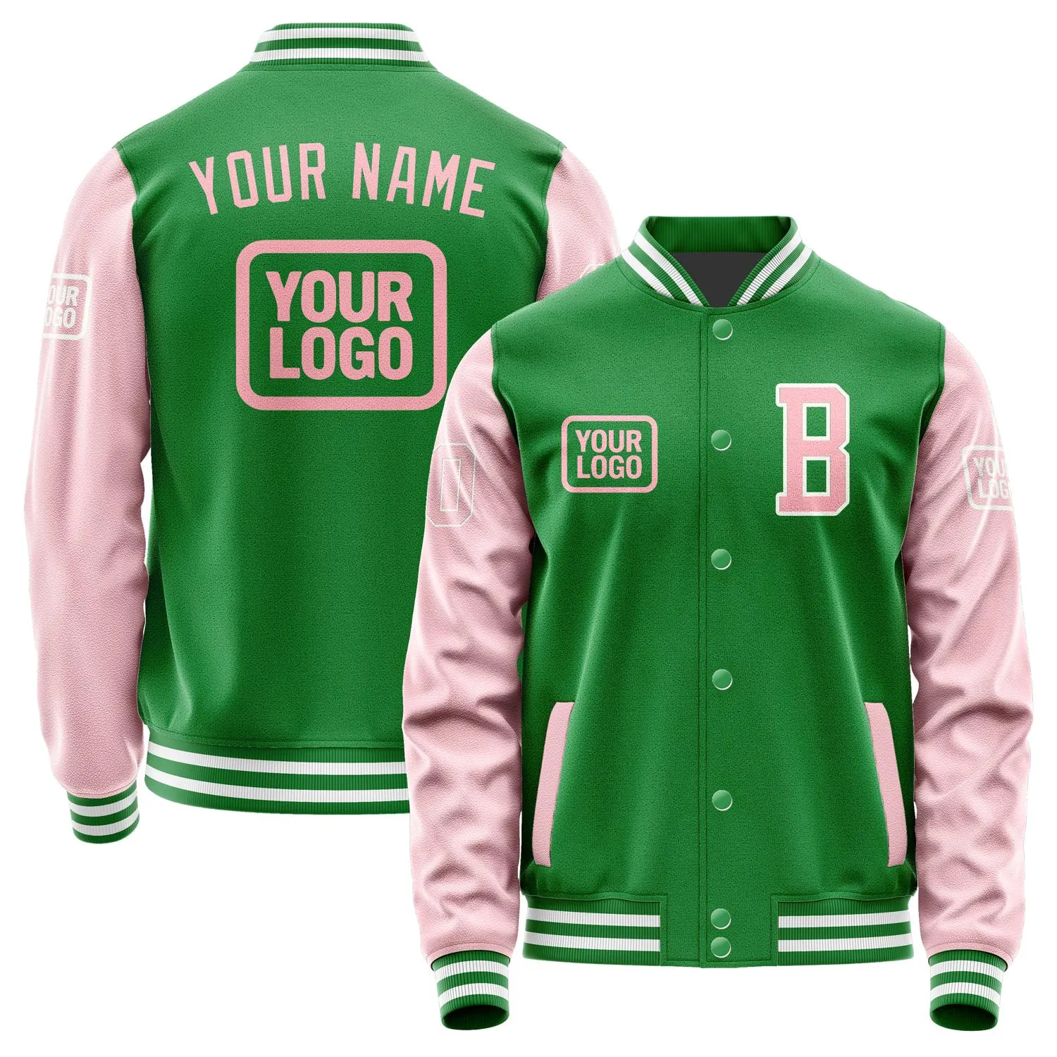 Custom Emerald Green Light Pink Jacket sold by Tailorly