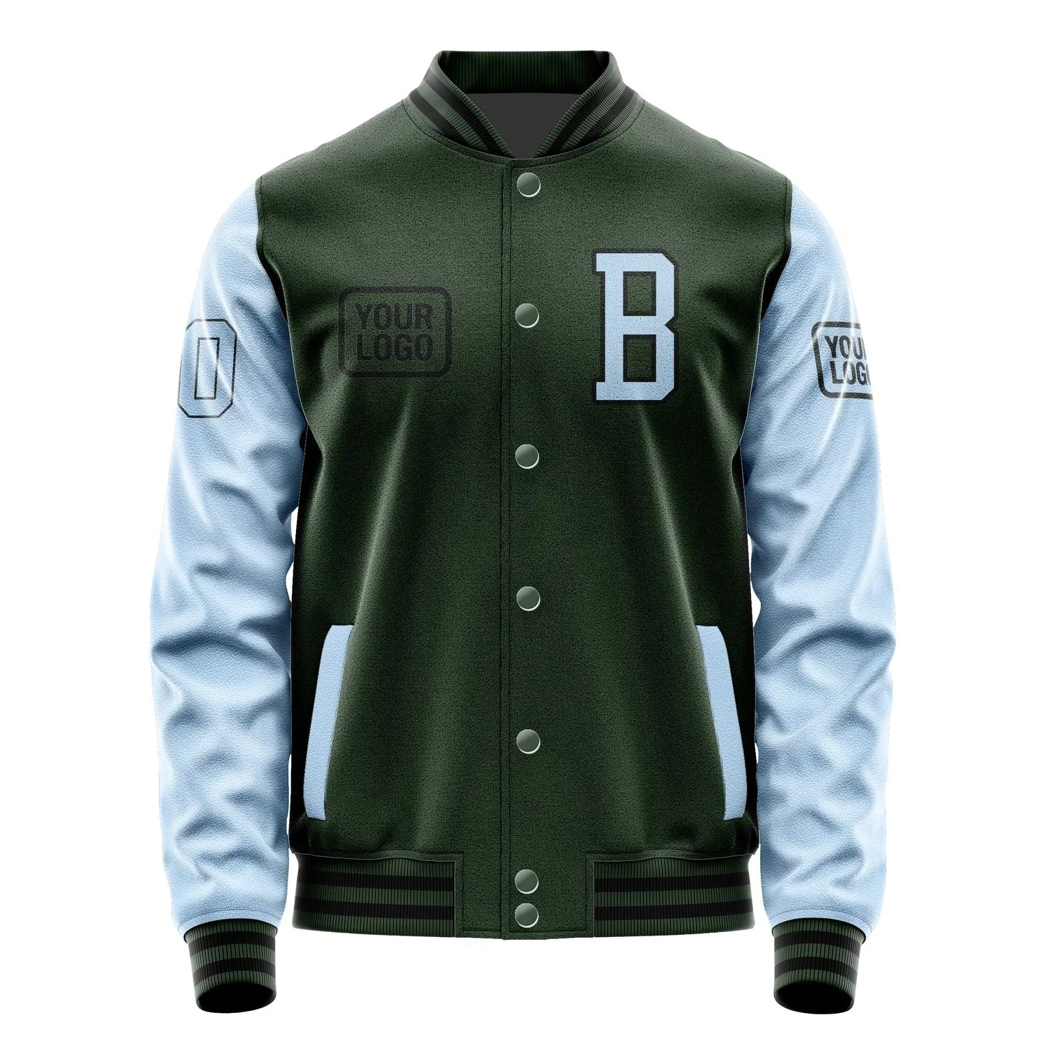 Custom Dark Green Light Blue Jacket sold by Tailorly product image thumbnail 2