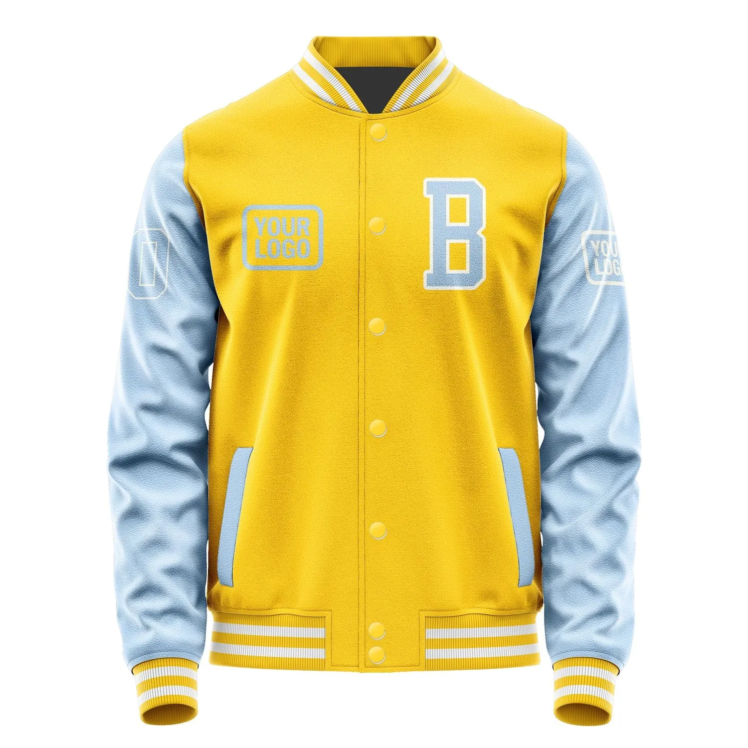 Custom Gold Light Blue Jacket sold by Tailorly product image thumbnail 2