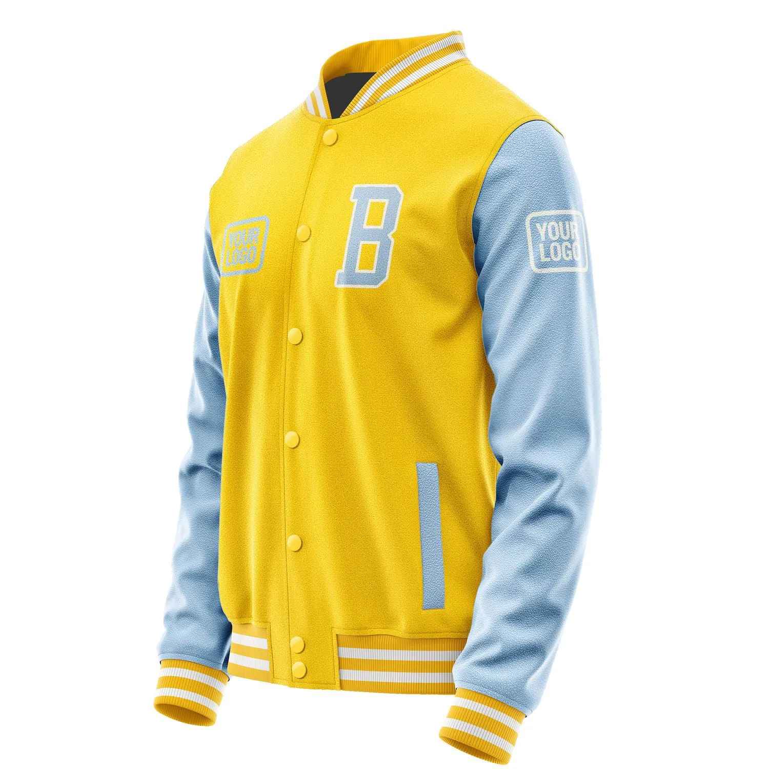 Custom Gold Light Blue Jacket sold by Tailorly product image thumbnail 3
