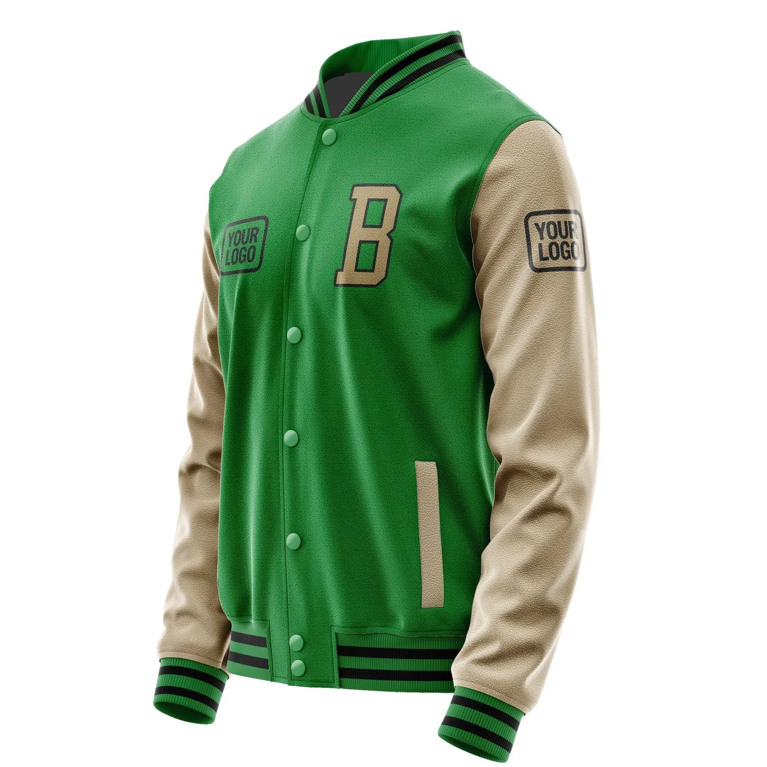 Custom Emerald Green Light Khaki Jacket sold by Tailorly product image thumbnail 3