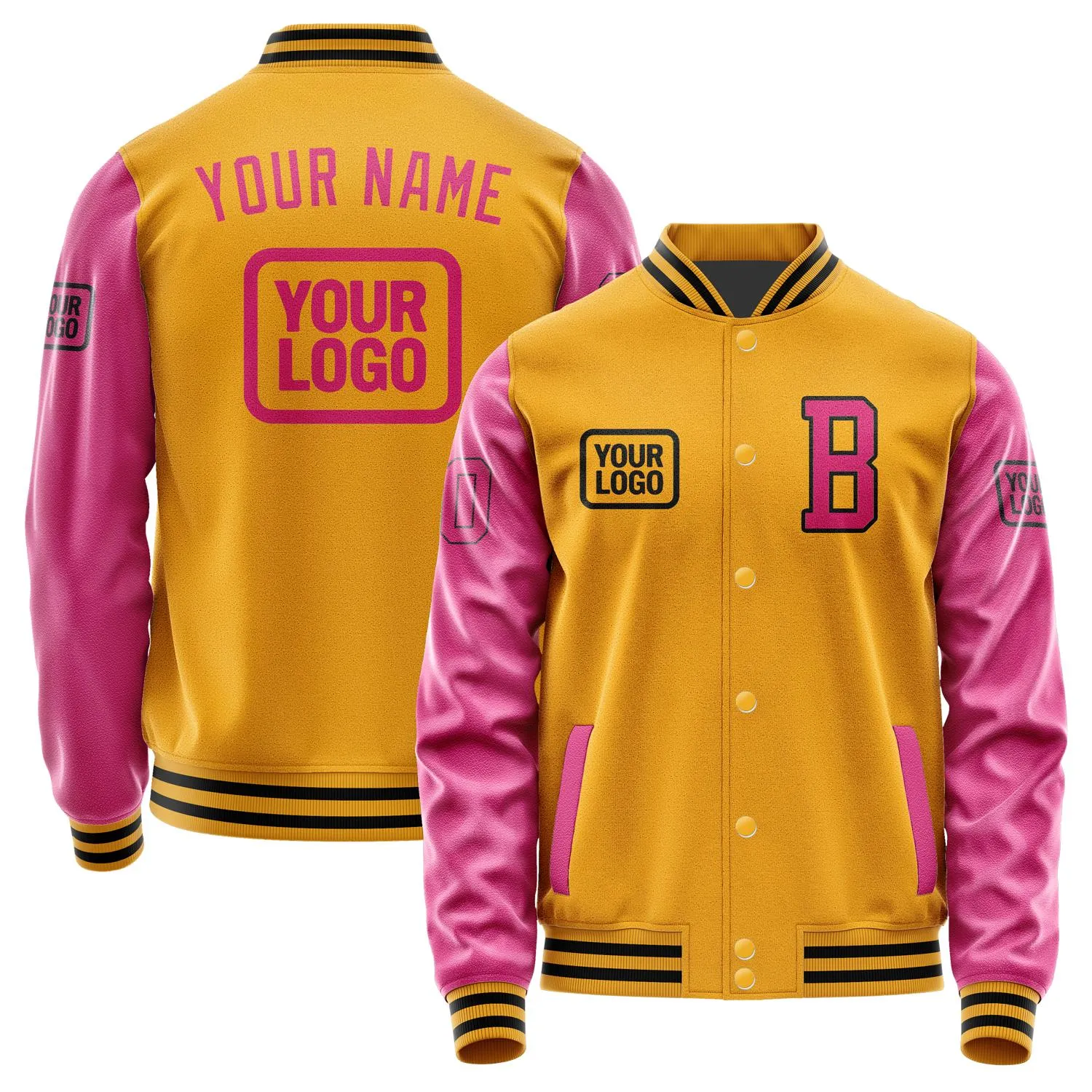 Custom Yellow Pink Jacket sold by Tailorly