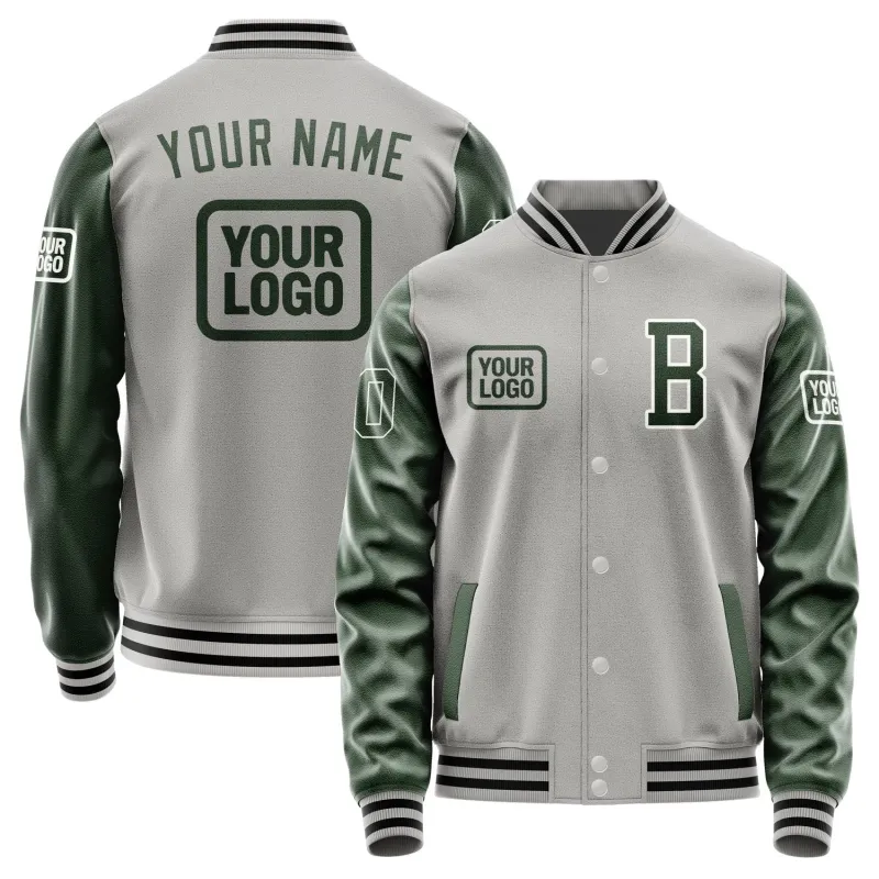 Custom Gray Dark Green Jacket sold by Tailorly