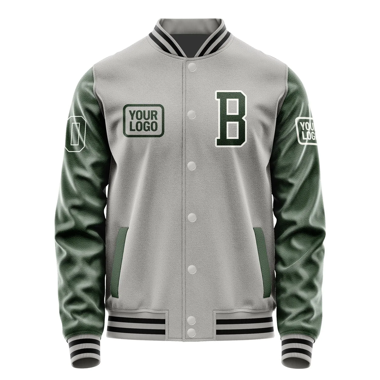 Custom Gray Dark Green Jacket sold by Tailorly product image thumbnail 2