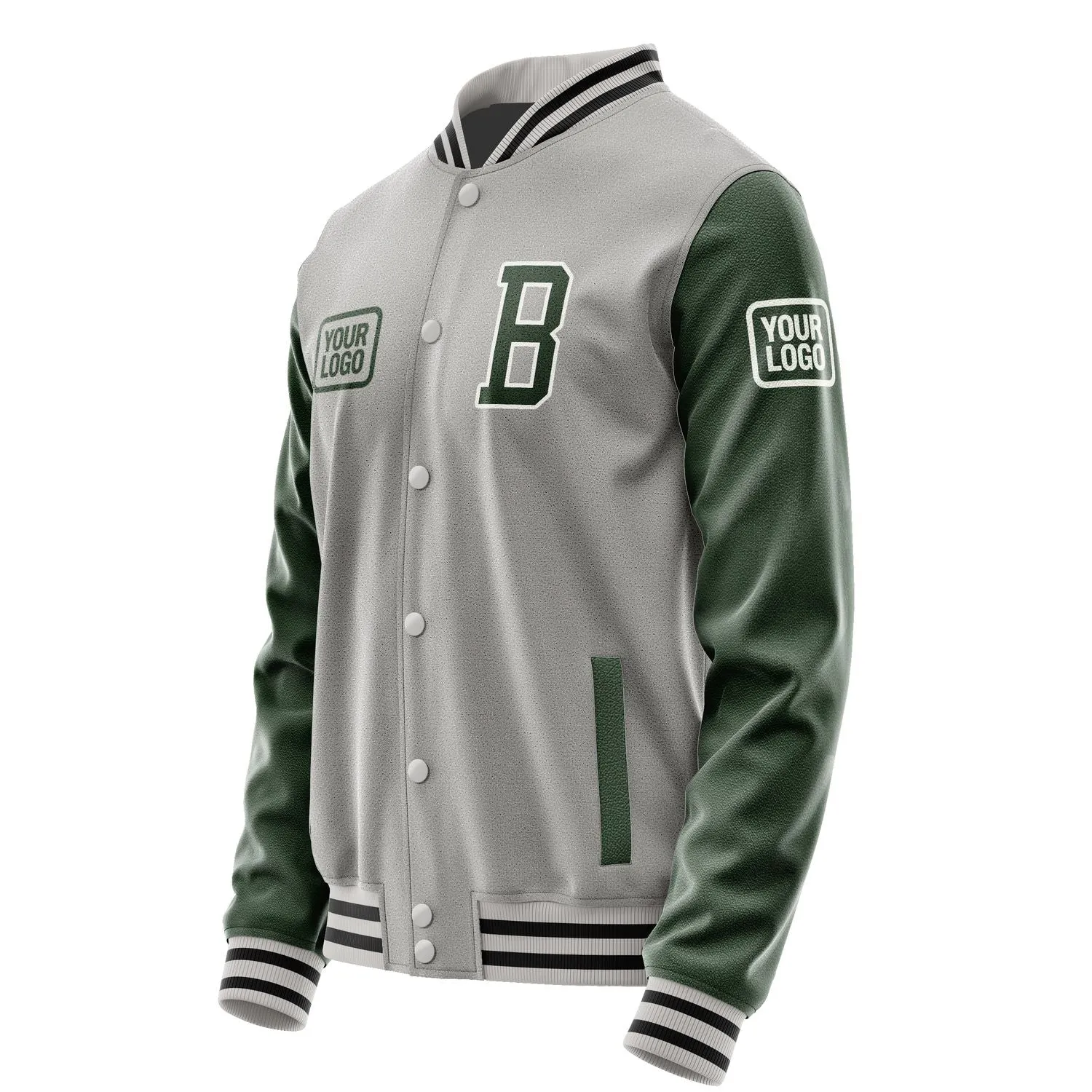 Custom Gray Dark Green Jacket sold by Tailorly product image thumbnail 3