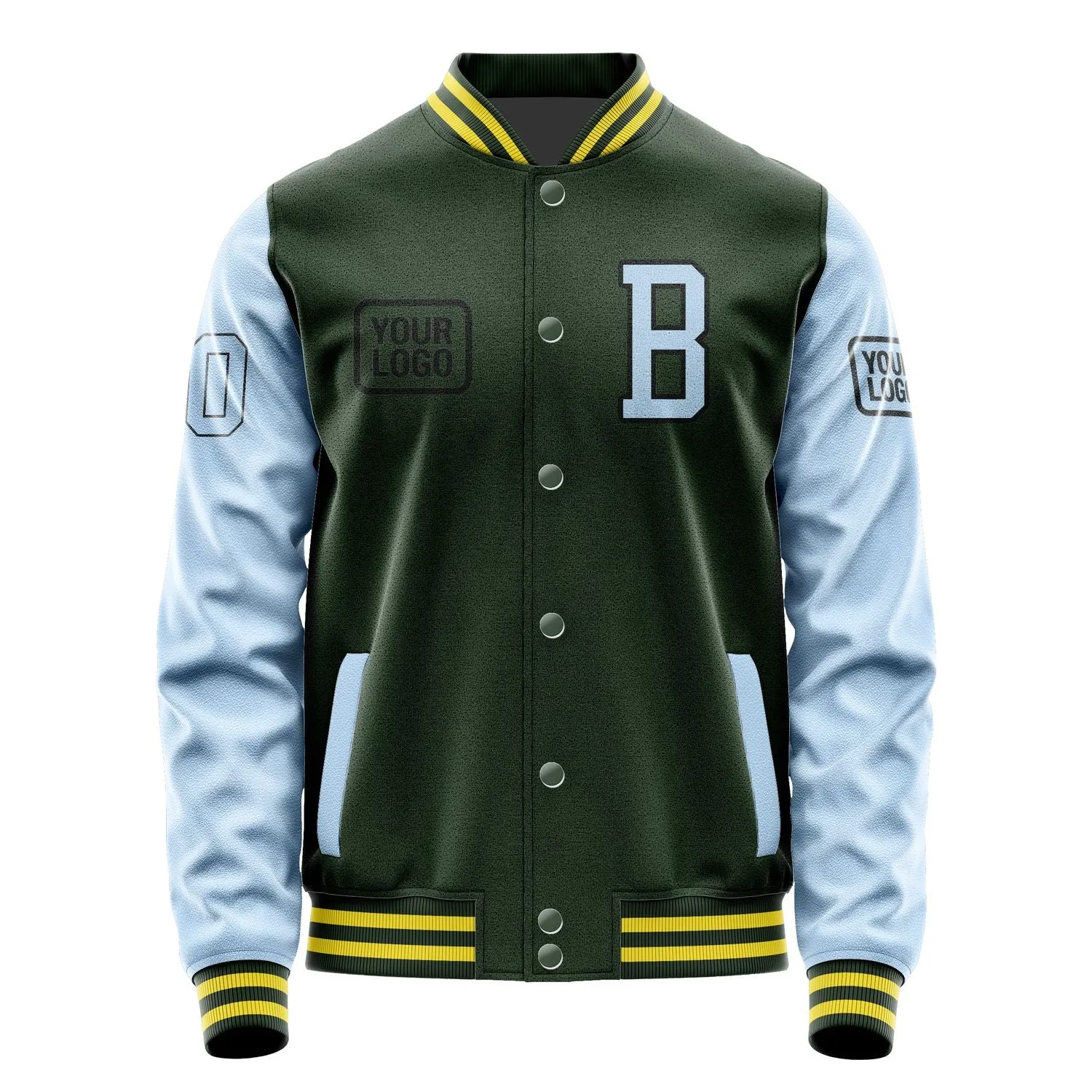 Custom Dark Green Light Blue Jacket sold by Tailorly product image thumbnail 2