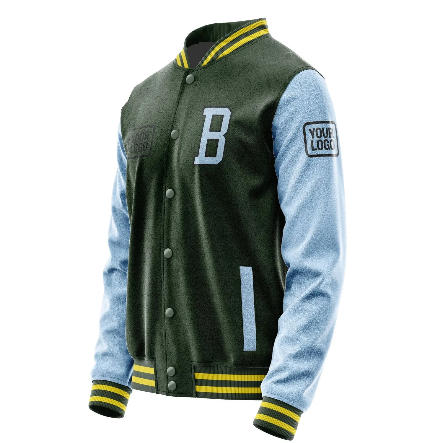 Custom Dark Green Light Blue Jacket sold by Tailorly product image thumbnail 3