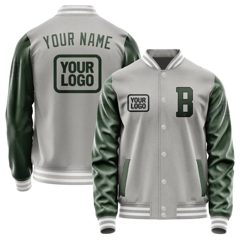 Custom Gray Dark Green Jacket sold by Tailorly