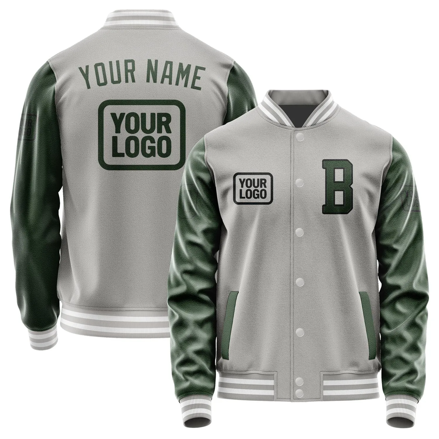 Custom Gray Dark Green Jacket sold by Tailorly