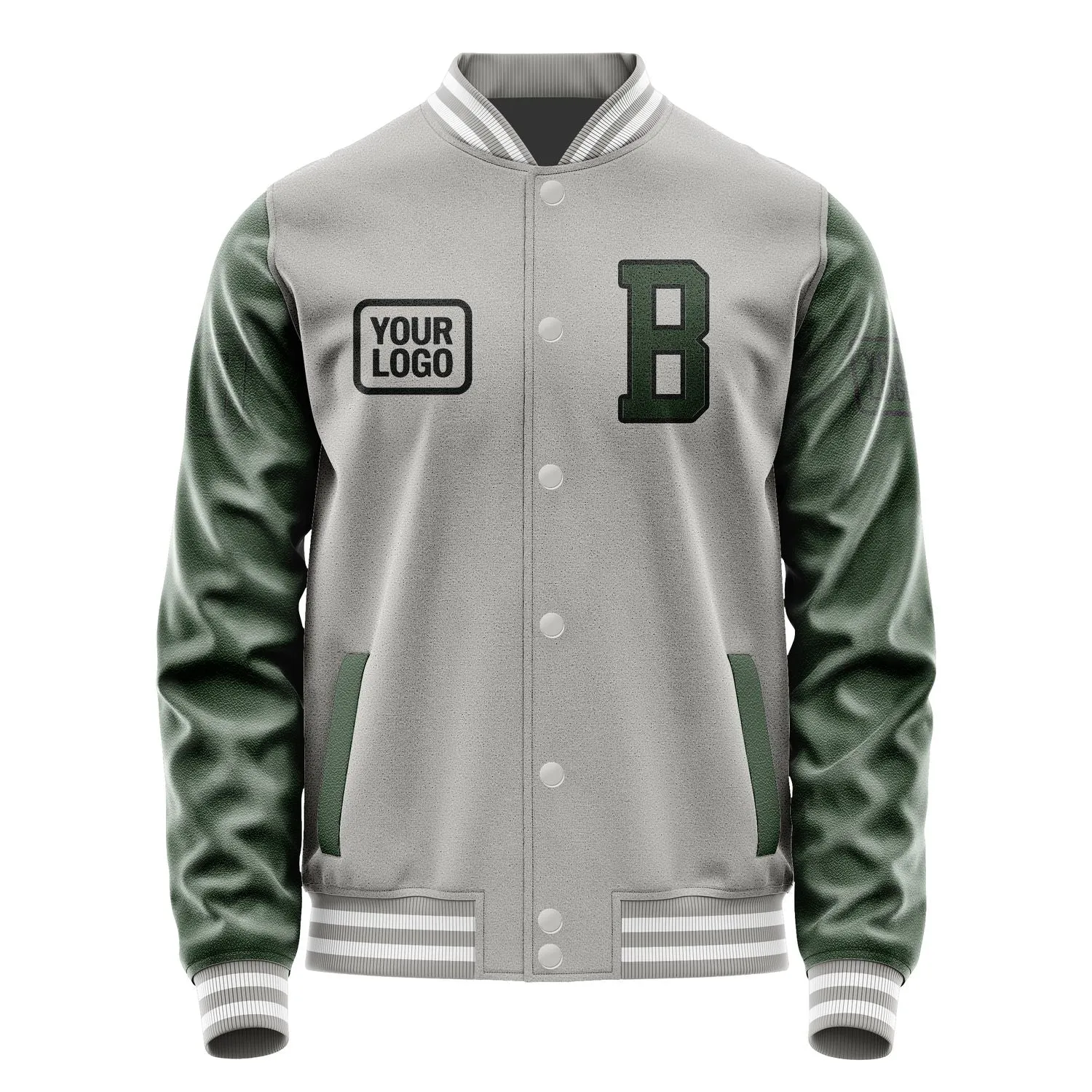 Custom Gray Dark Green Jacket sold by Tailorly product image thumbnail 2