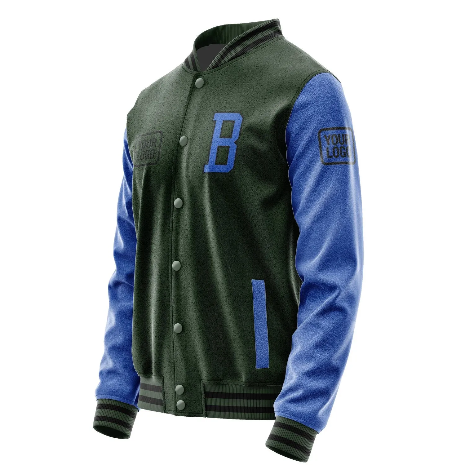 Custom Dark Green Sky Blue Jacket sold by Tailorly product image thumbnail 3