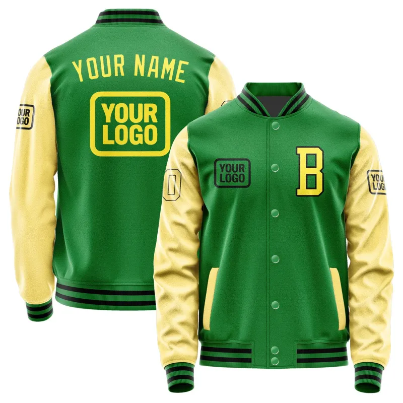 Custom Emerald Green Light Yellow Jacket sold by Tailorly