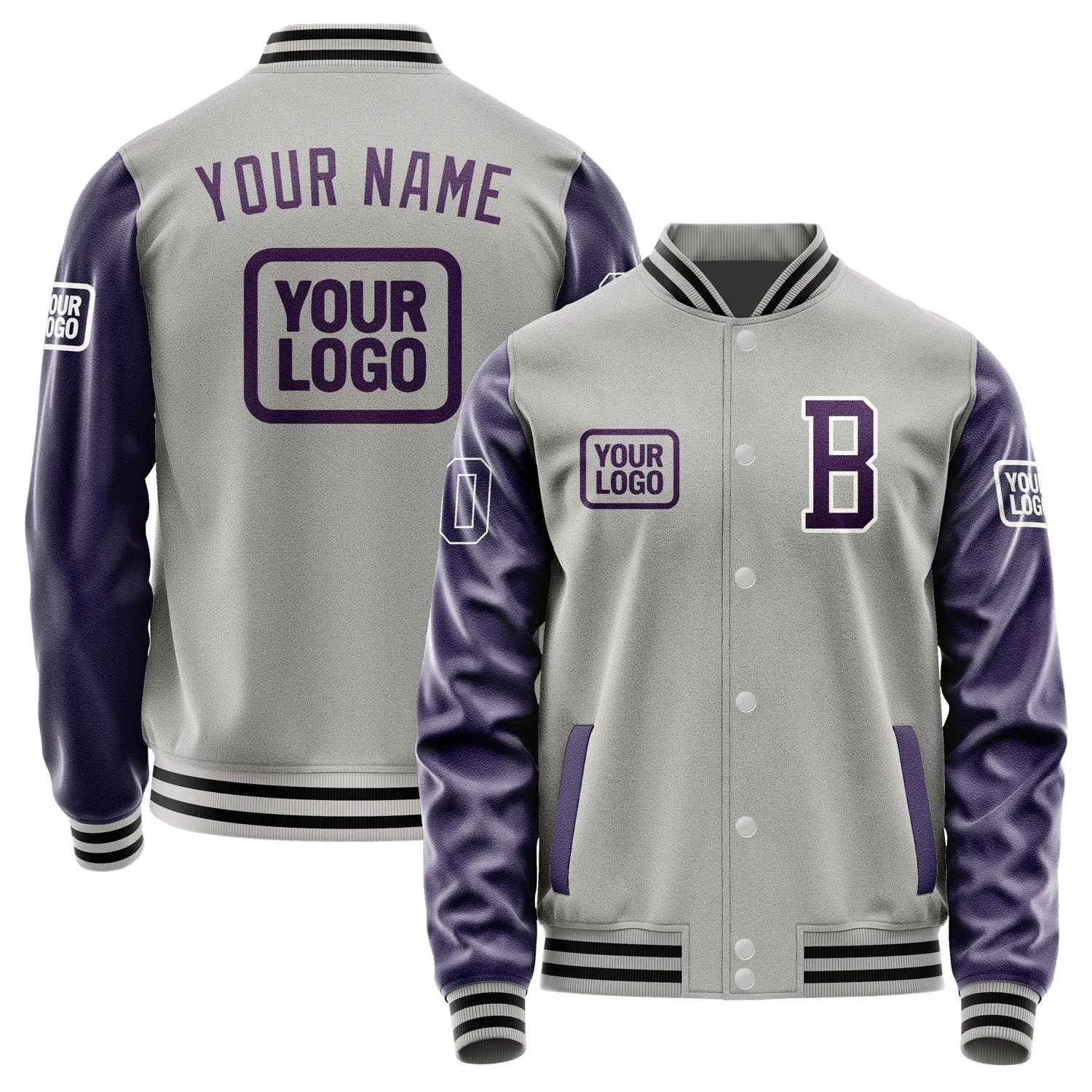 Custom Gray Purple Jacket sold by Tailorly