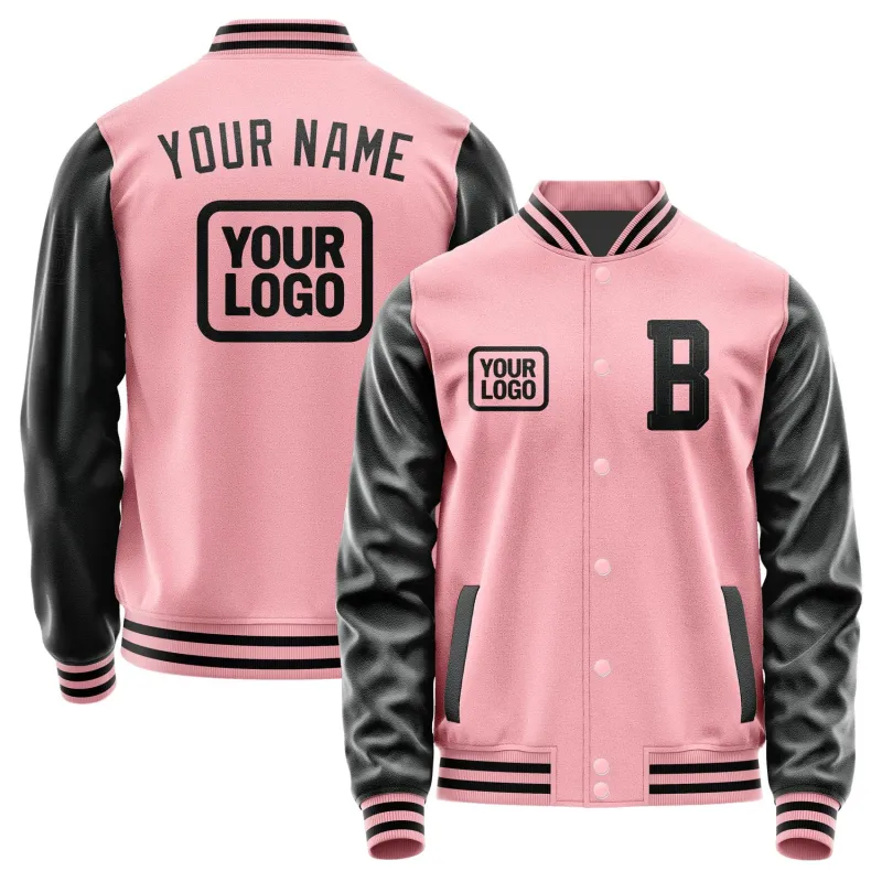 Custom Light Pink Black Jacket sold by Tailorly