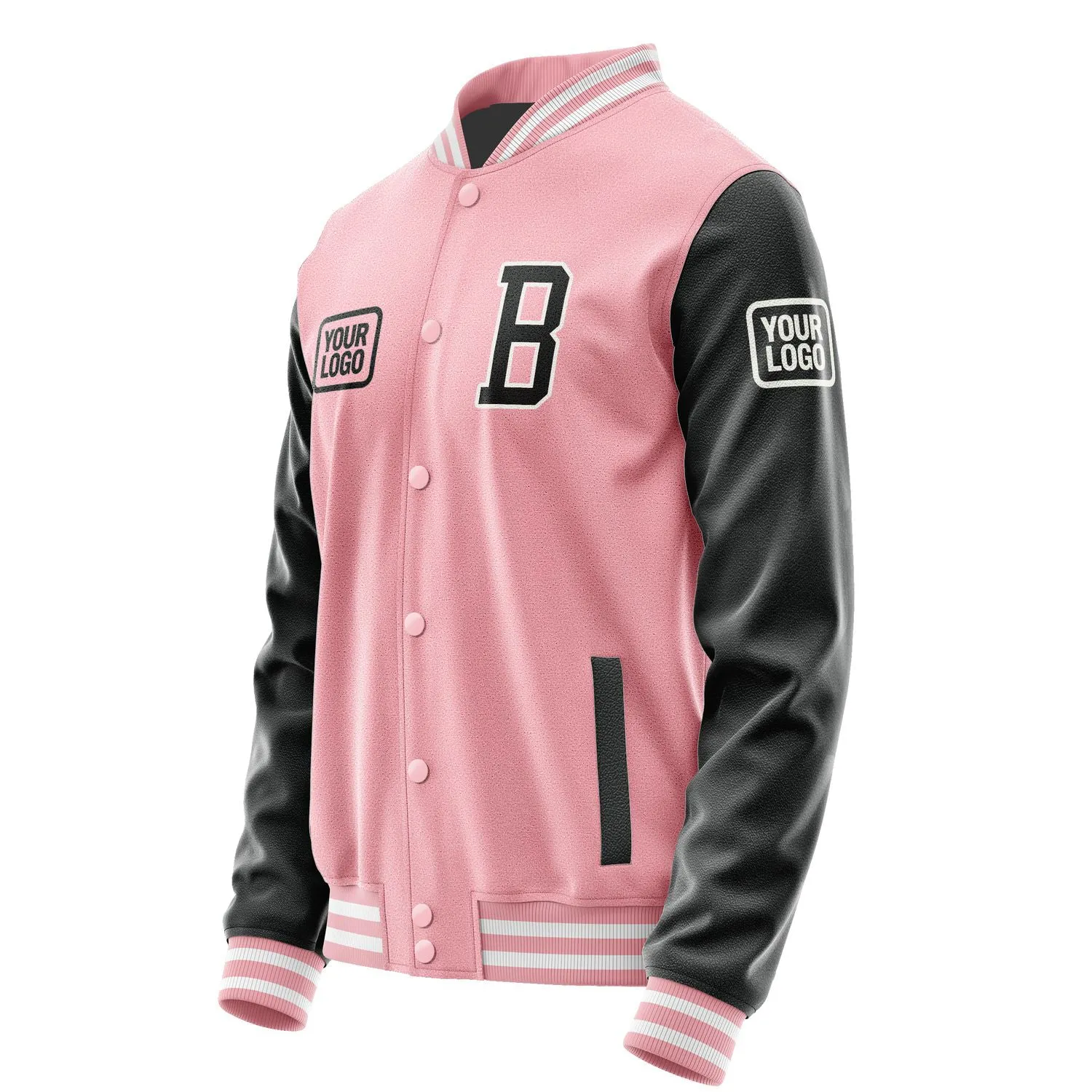 Custom Light Pink Black Jacket sold by Tailorly product image thumbnail 3