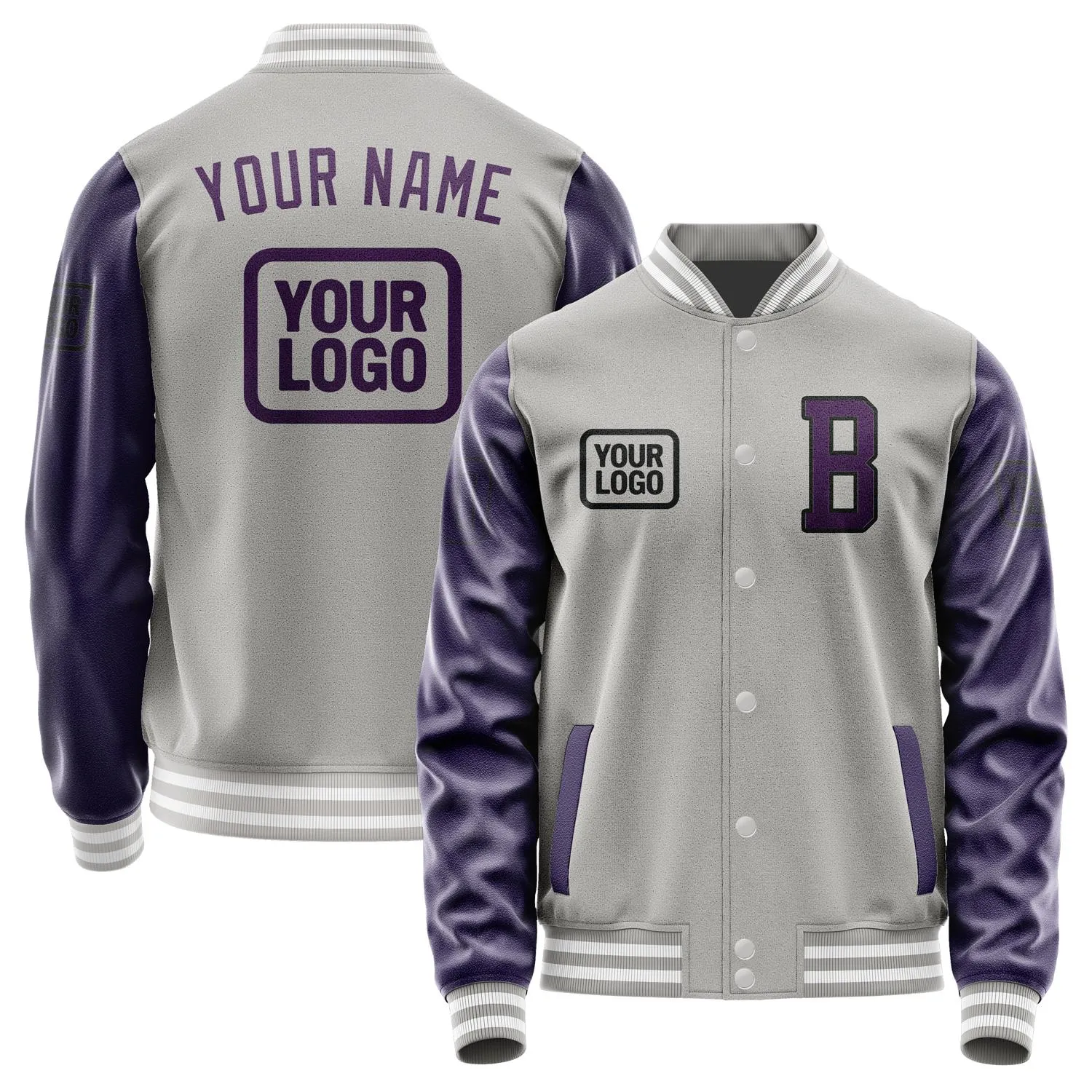 Custom Gray Purple Jacket sold by Tailorly