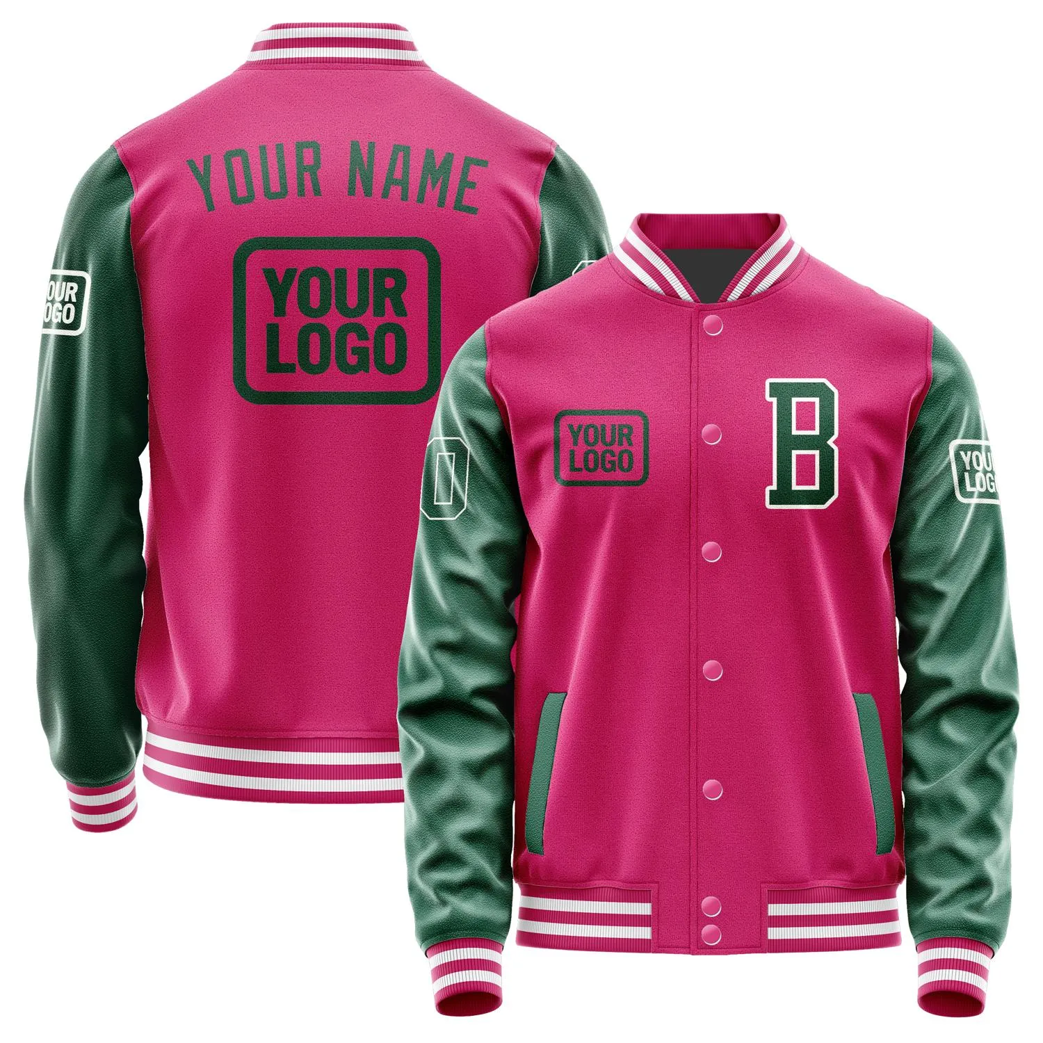Custom Pink Green Jacket sold by Tailorly