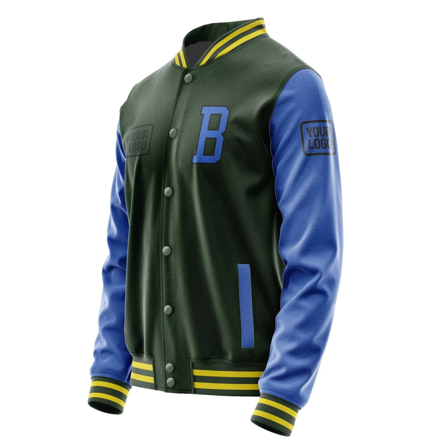 Custom Dark Green Sky Blue Jacket sold by Tailorly product image thumbnail 3
