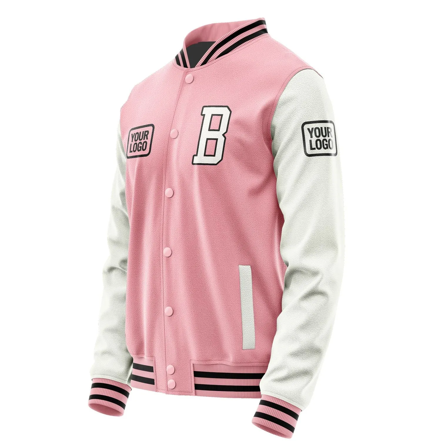 Custom Light Pink White Jacket sold by Tailorly product image thumbnail 3