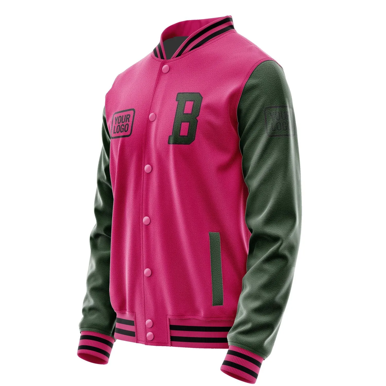Custom Pink Dark Green Jacket sold by Tailorly product image thumbnail 3