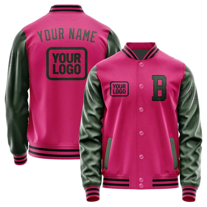 Custom Pink Dark Green Jacket sold by Tailorly