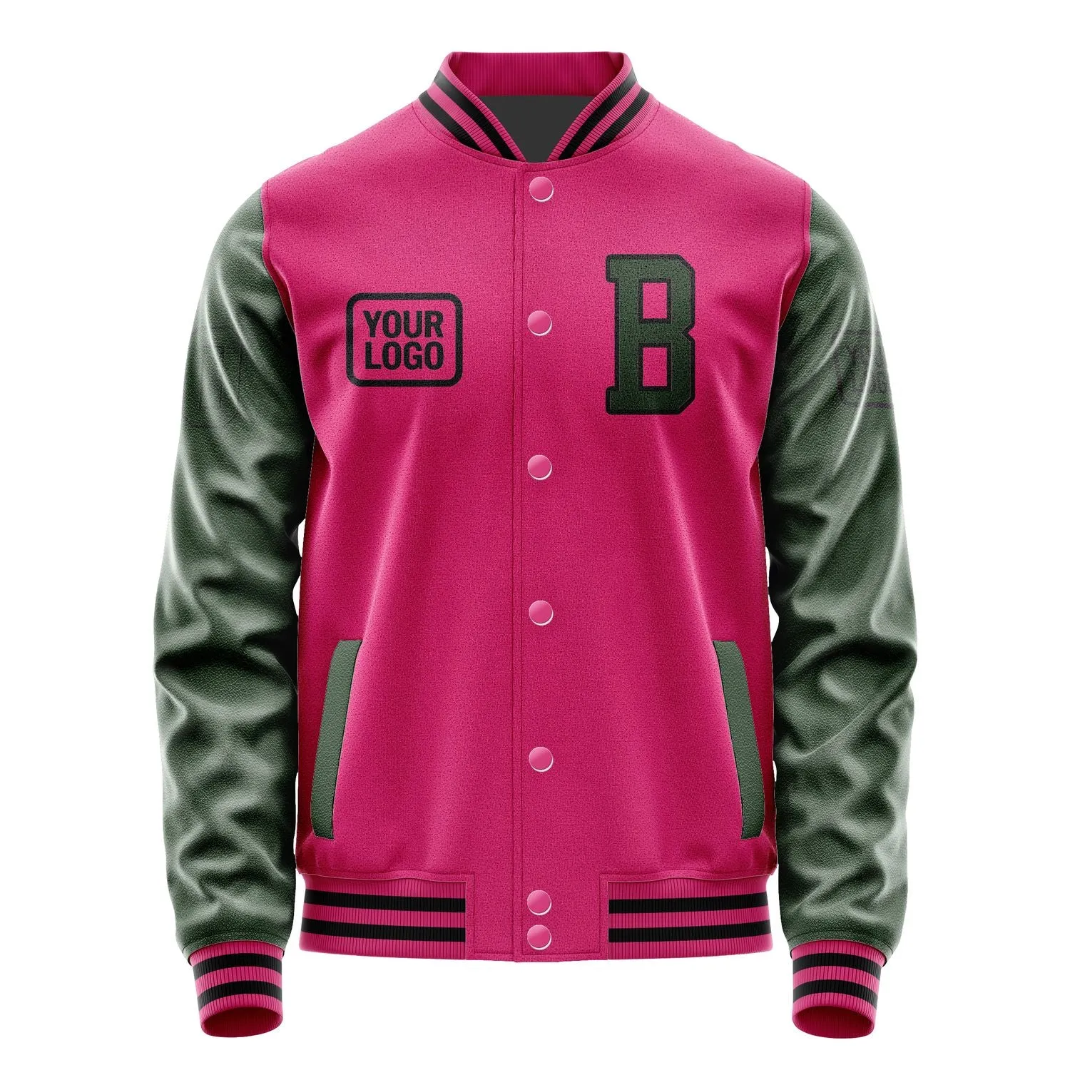 Custom Pink Dark Green Jacket sold by Tailorly product image thumbnail 2