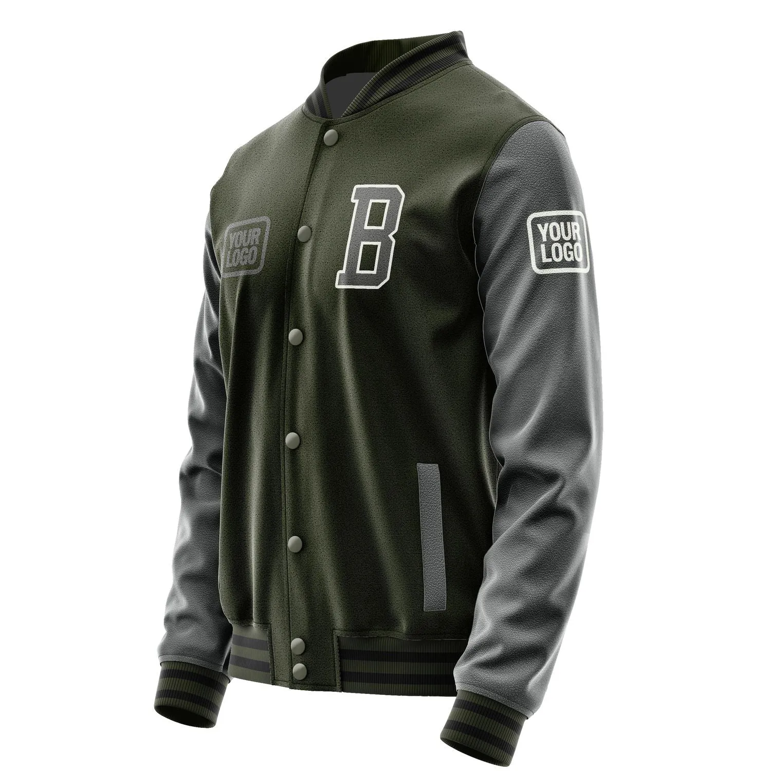 Custom Olive Dark Grey Jacket sold by Tailorly product image thumbnail 3