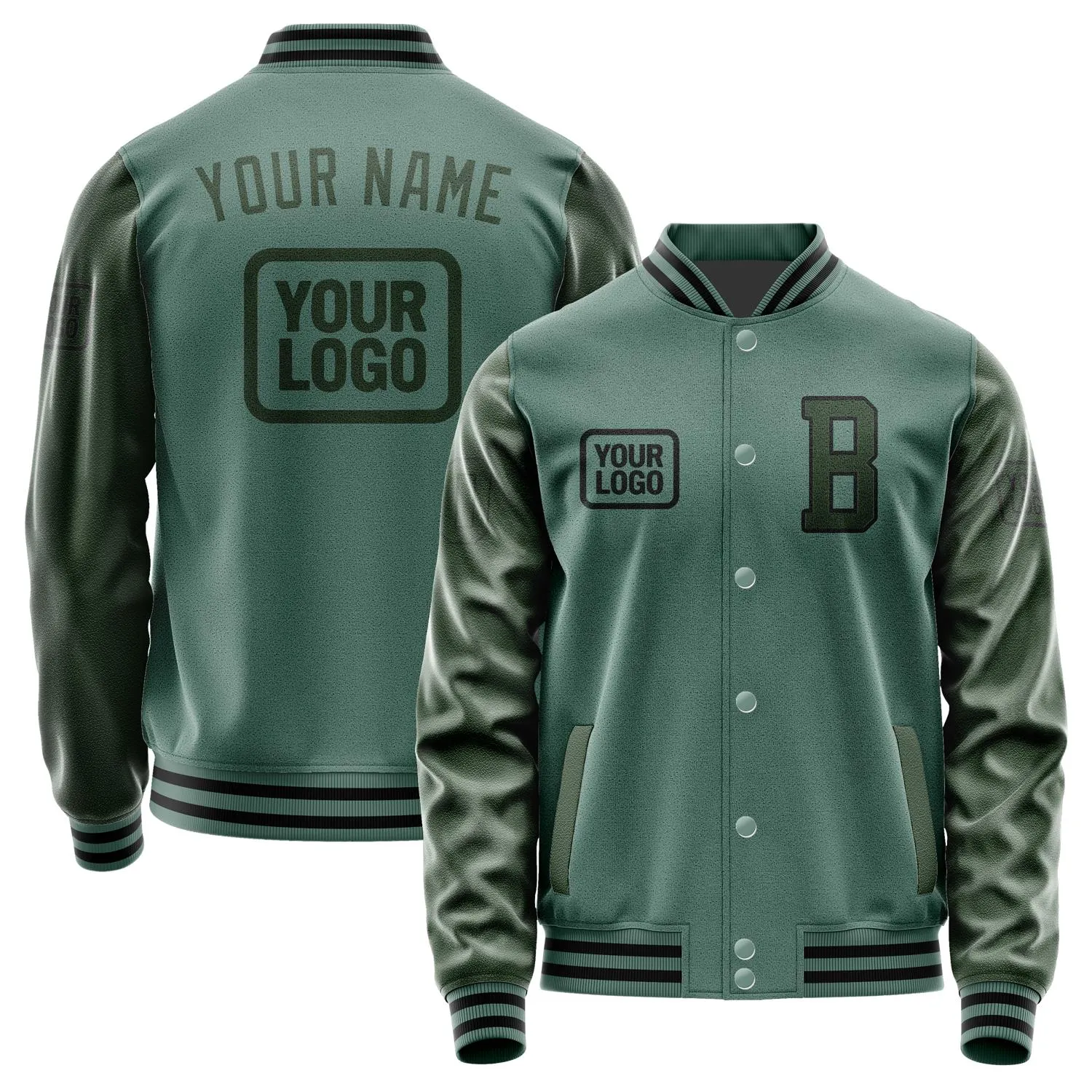 Custom Blue Green Dark Green Jacket sold by Tailorly
