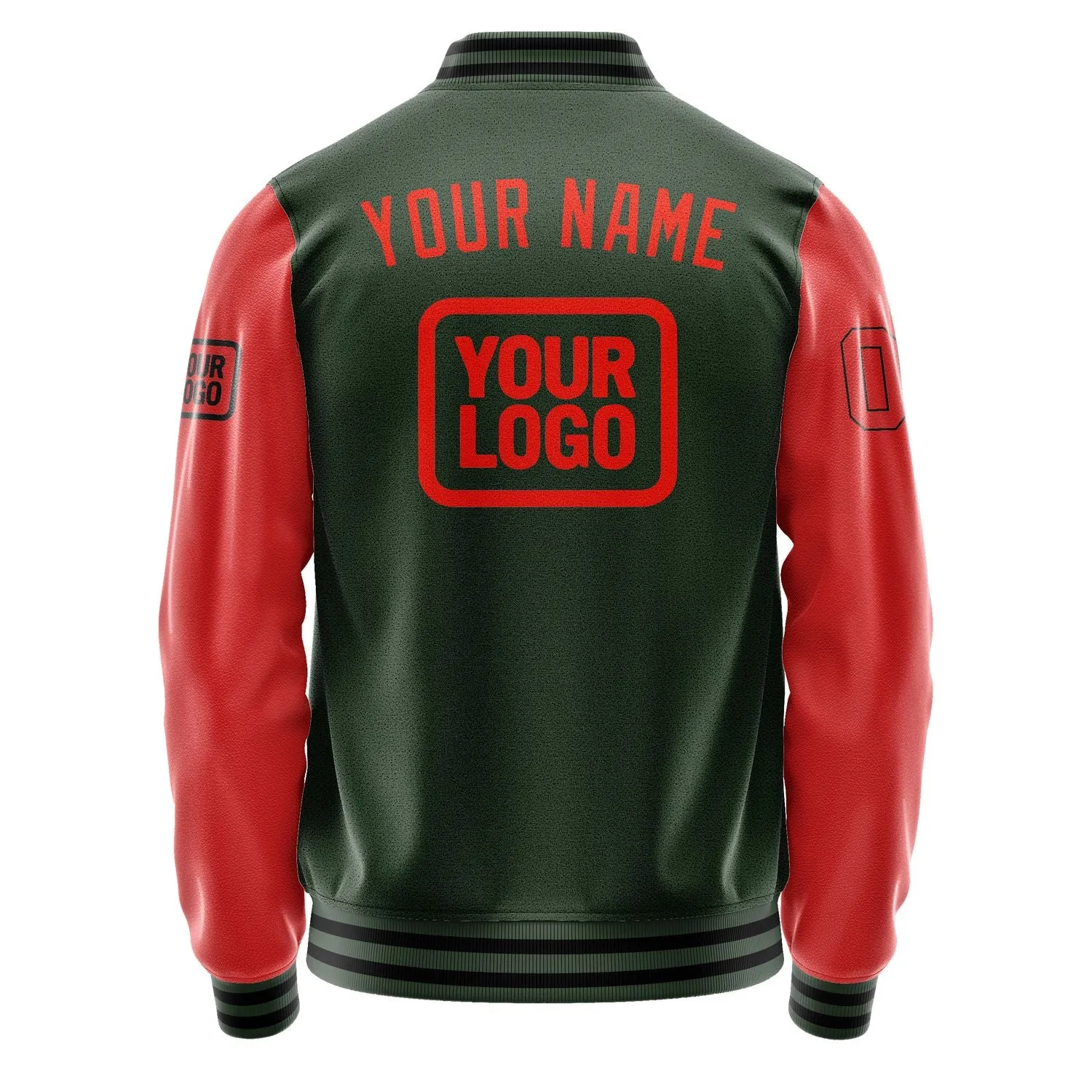 Custom Dark Green Orange Red Jacket sold by Tailorly product image thumbnail 4