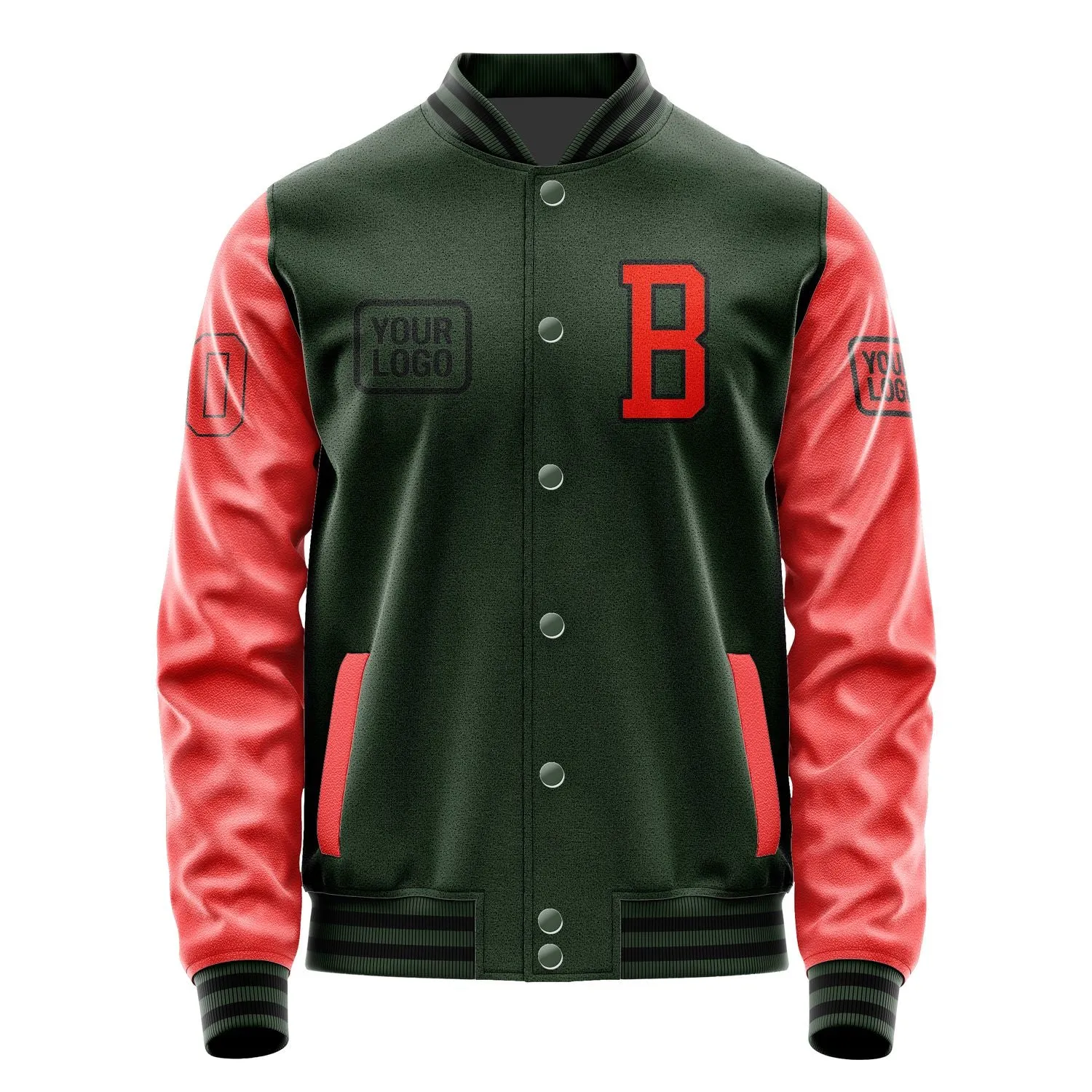 Custom Dark Green Orange Red Jacket sold by Tailorly product image thumbnail 2