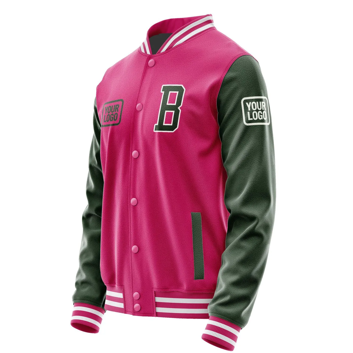 Custom Pink Dark Green Jacket sold by Tailorly product image thumbnail 3